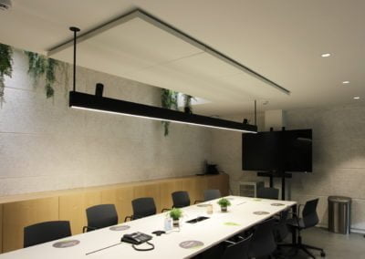 Acustica in sala riunioni con pannelli acustici di design