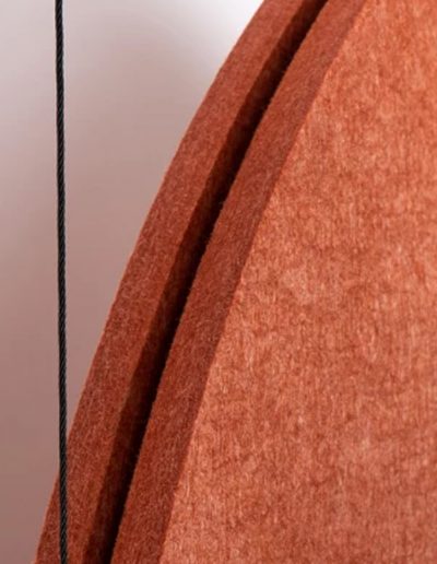 Divisorio acústico de diseño detalle elemento en fieltro