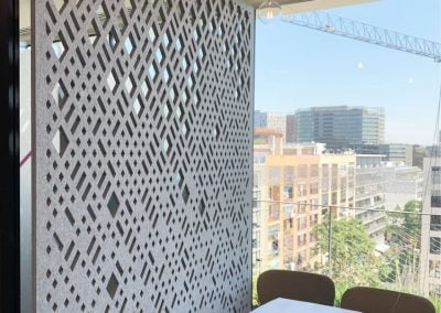 Intervento di progettazione acustica separatore per ambiente di design