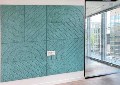 Soluzione acustica di design per uffici pannelli in fibra di legno verde